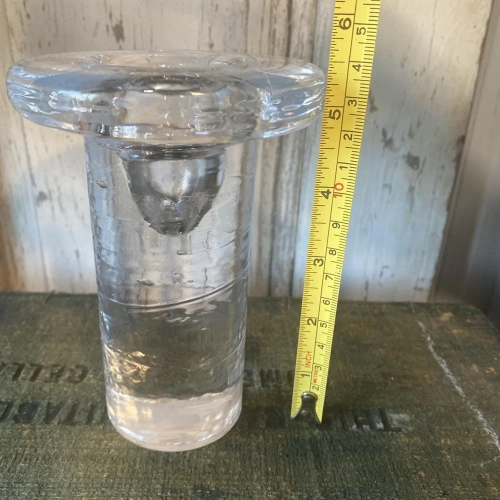 VTG Kosta Boda Heavy Glass Candle Stick Candleholder Kjell‎ Engman 5